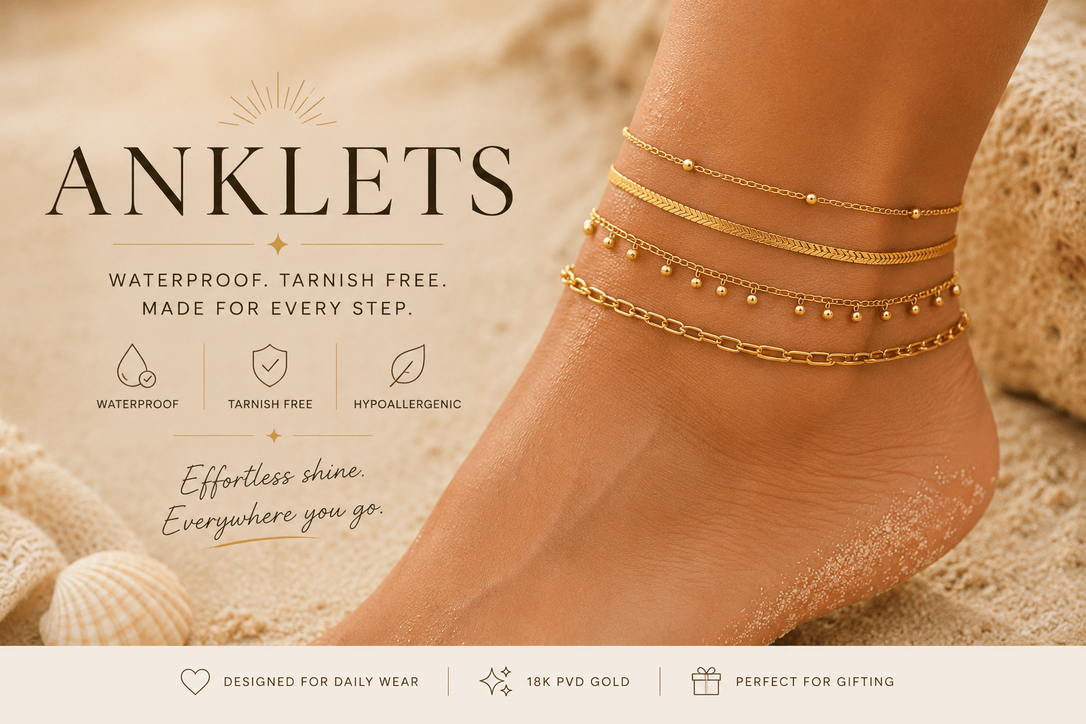 Waterproof Anklets for Everyday Wear - Aella Jewelry Co.