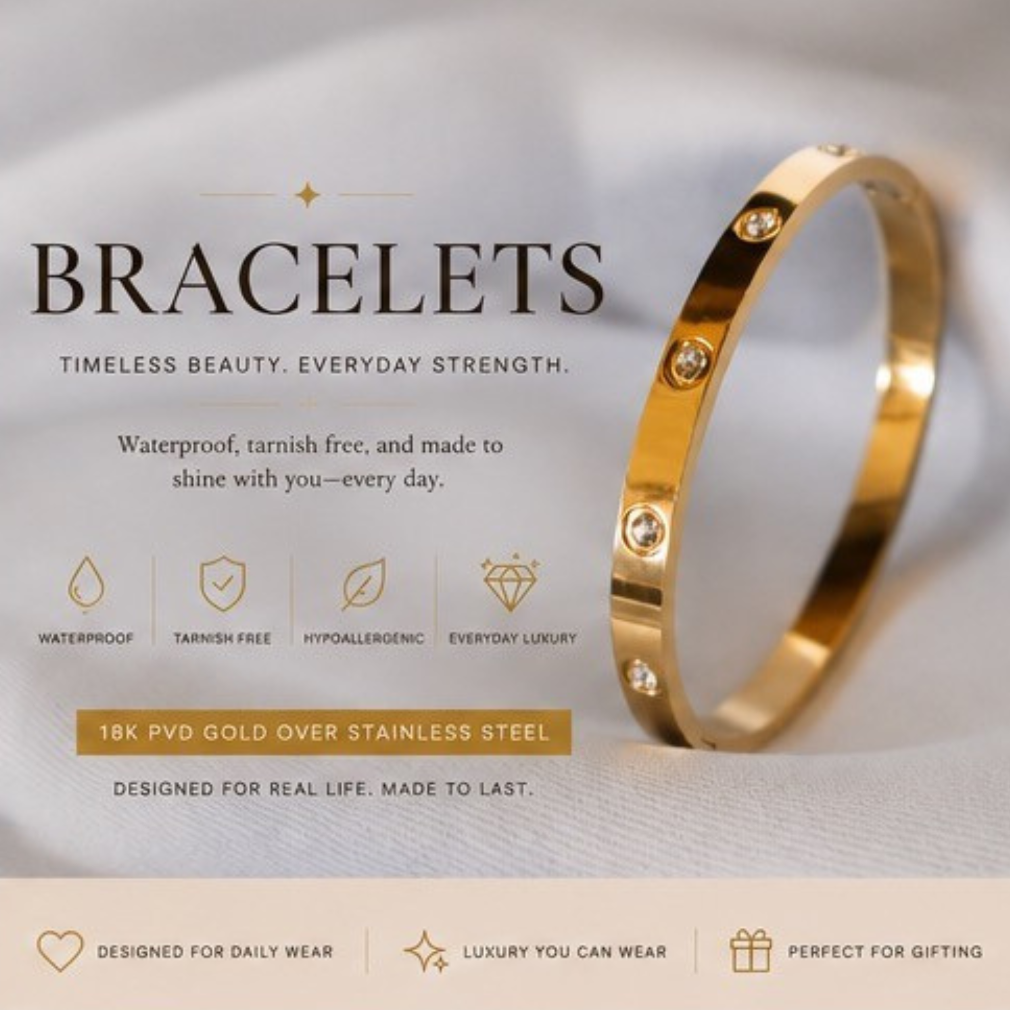 Stackable Gold Bracelets - Aella Jewelry Co.