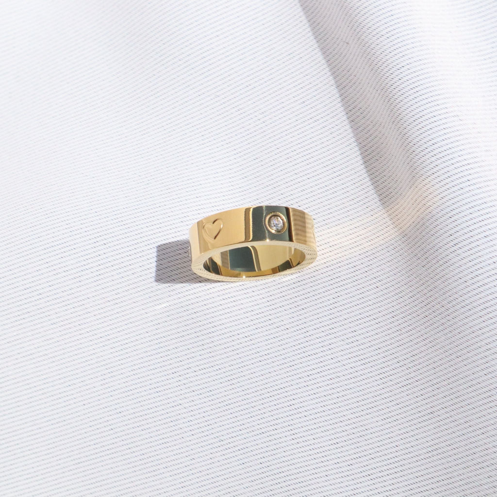Hearts of Gold Ring, 18K Gold Plated Steel – Waterproof Gold Jewelry – Aella Jewelry Co.