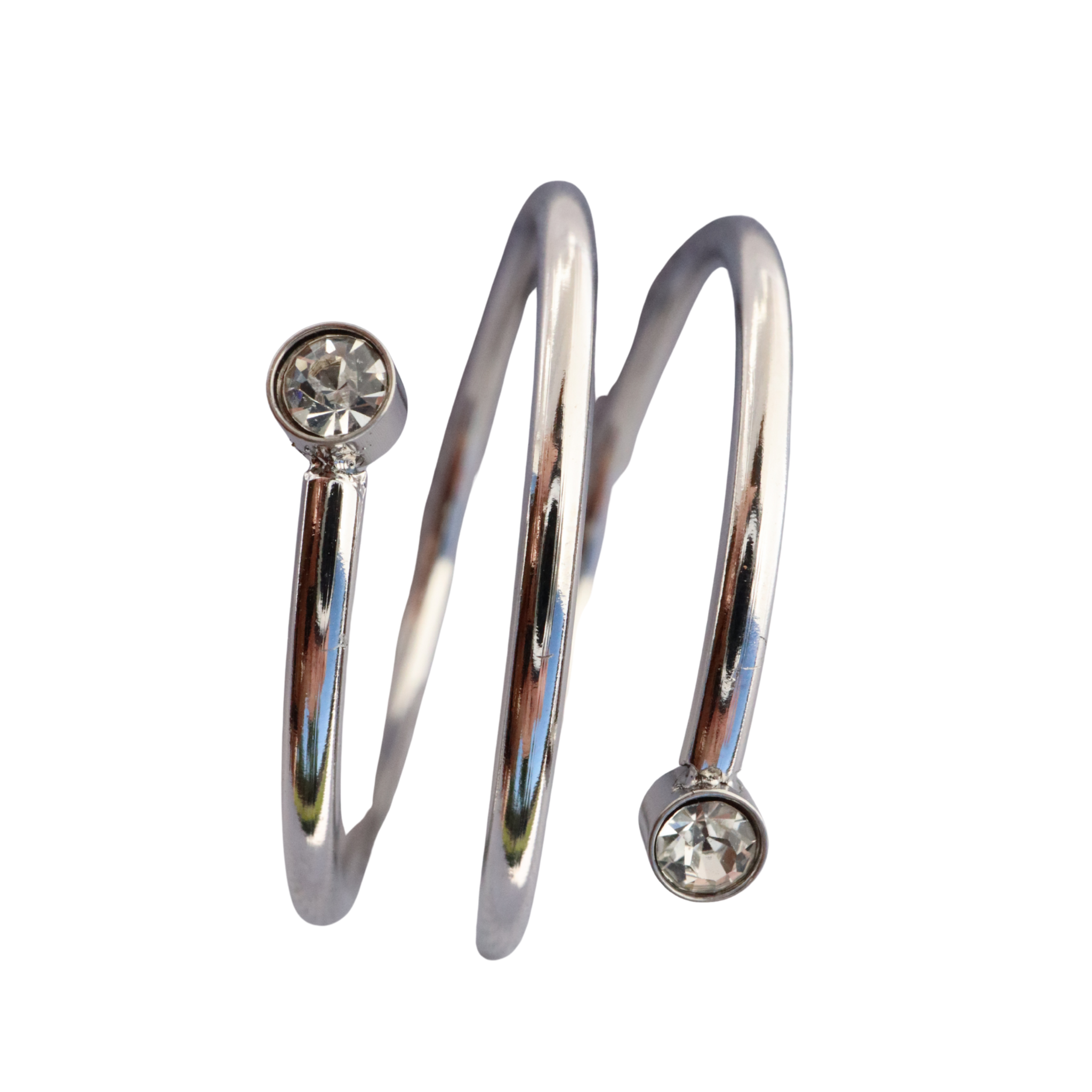 Twisted Gem Ring, Stainless Steel