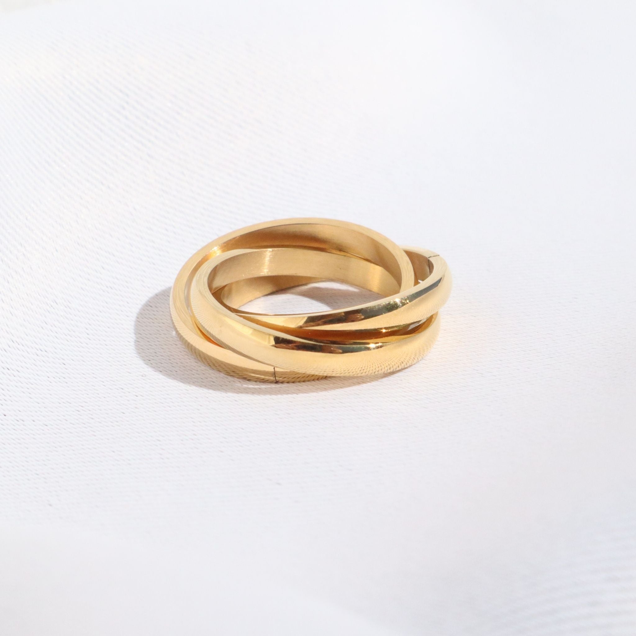 Eternity Stacked Ring, 18K Gold Plated Steel – Waterproof Gold Jewelry – Aella Jewelry Co.