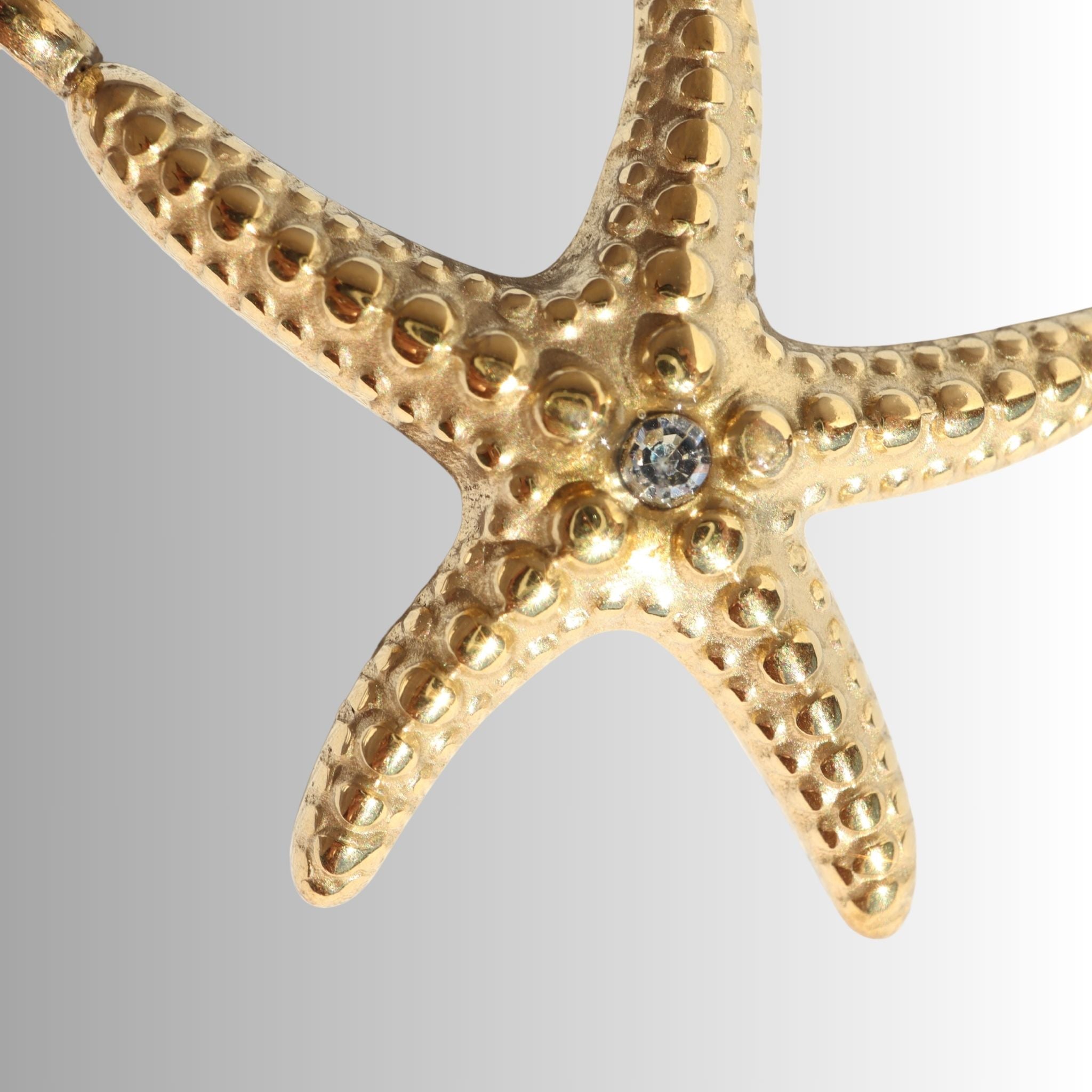 Coastal Starfish Necklace, 18K Gold Plated Steel – Waterproof Gold Jewelry – Aella Jewelry Co.