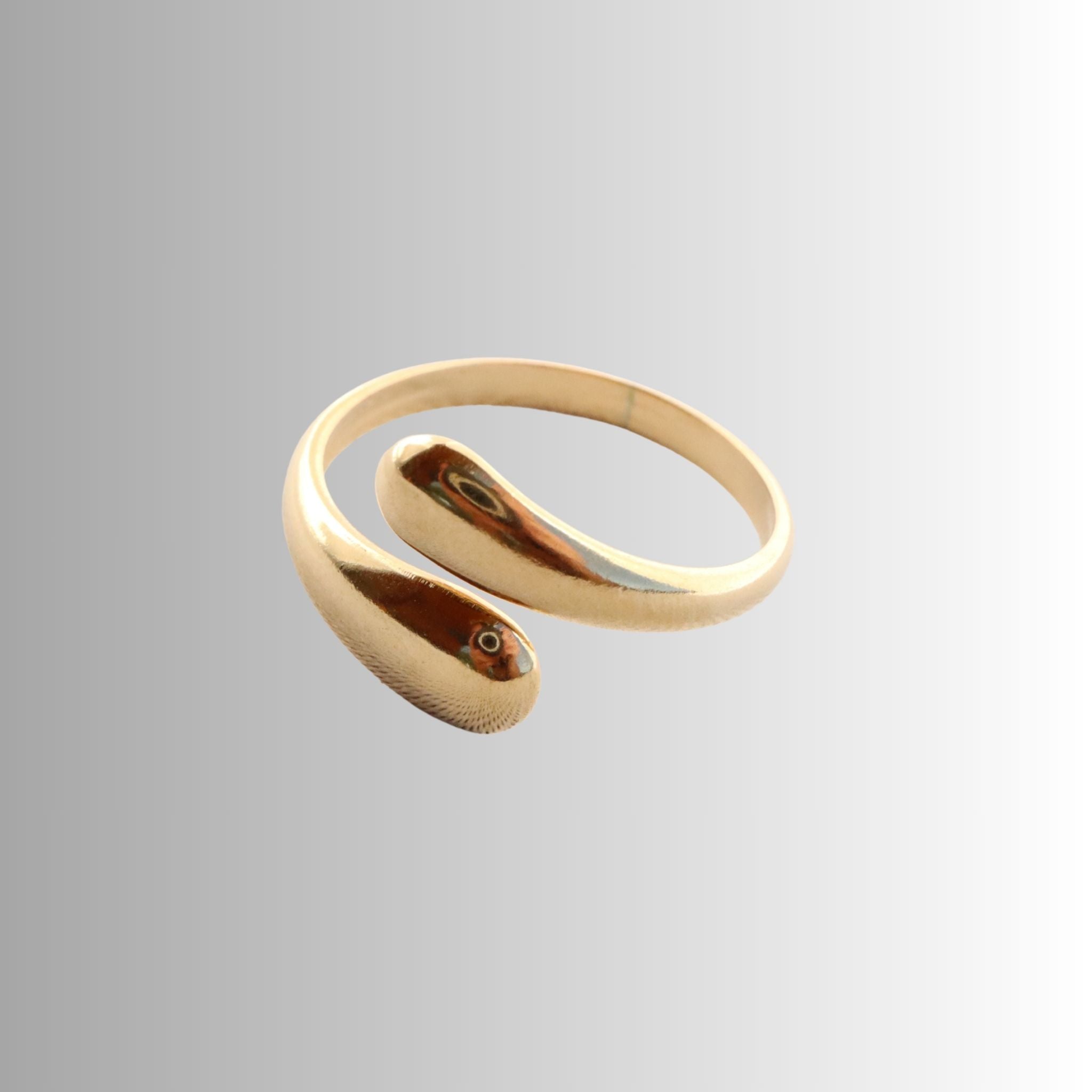 Wave Gold Ring, 18K Gold Plated Steel