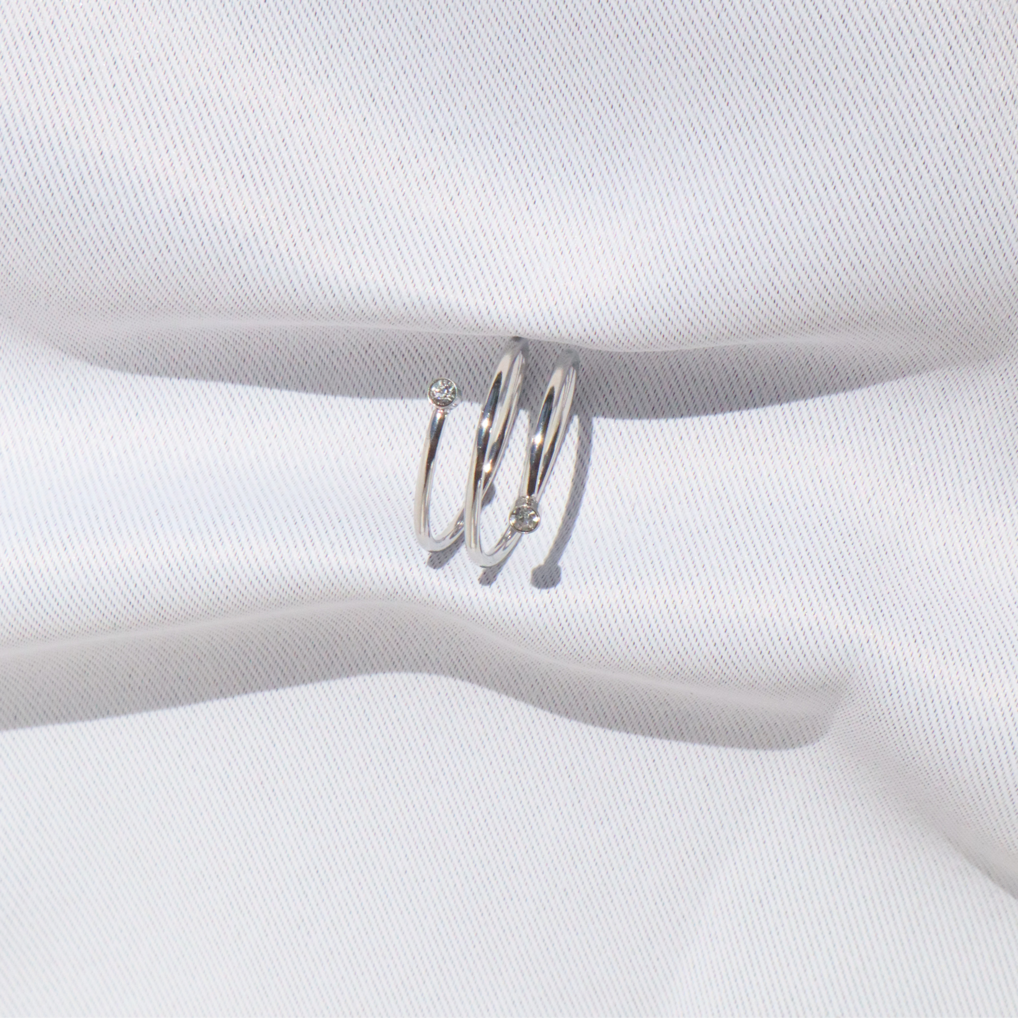 Twisted Gem Ring, Stainless Steel