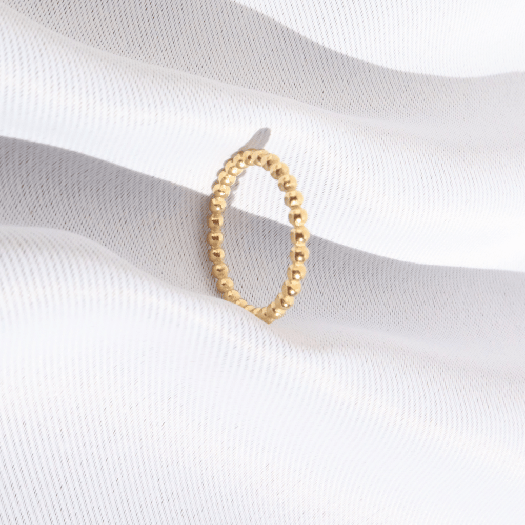 Stackable Studded Ring, 18K Gold Plated Steel – Waterproof Gold Jewelry – Aella Jewelry Co.