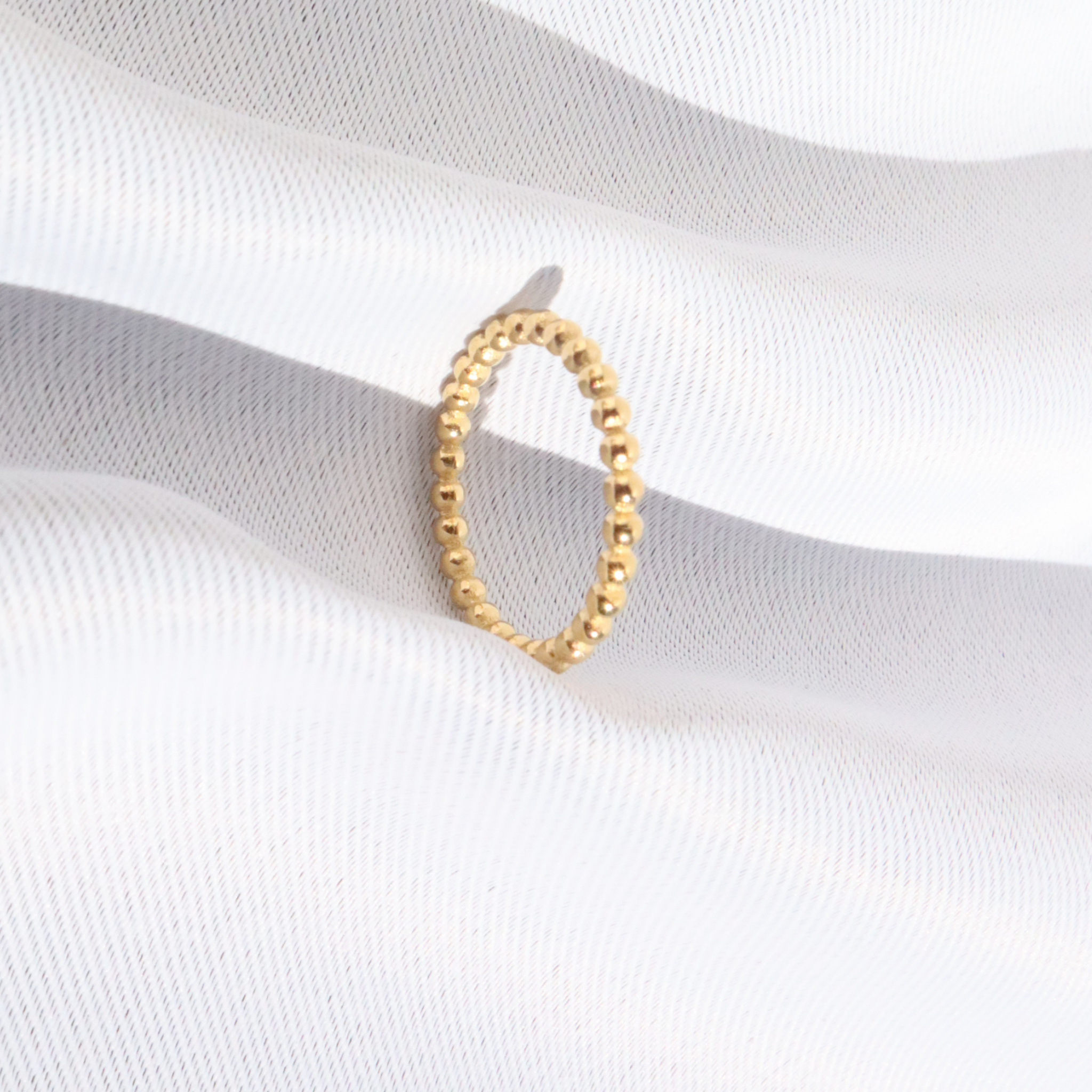 Stackable Studded Ring, 18K Gold Plated Steel