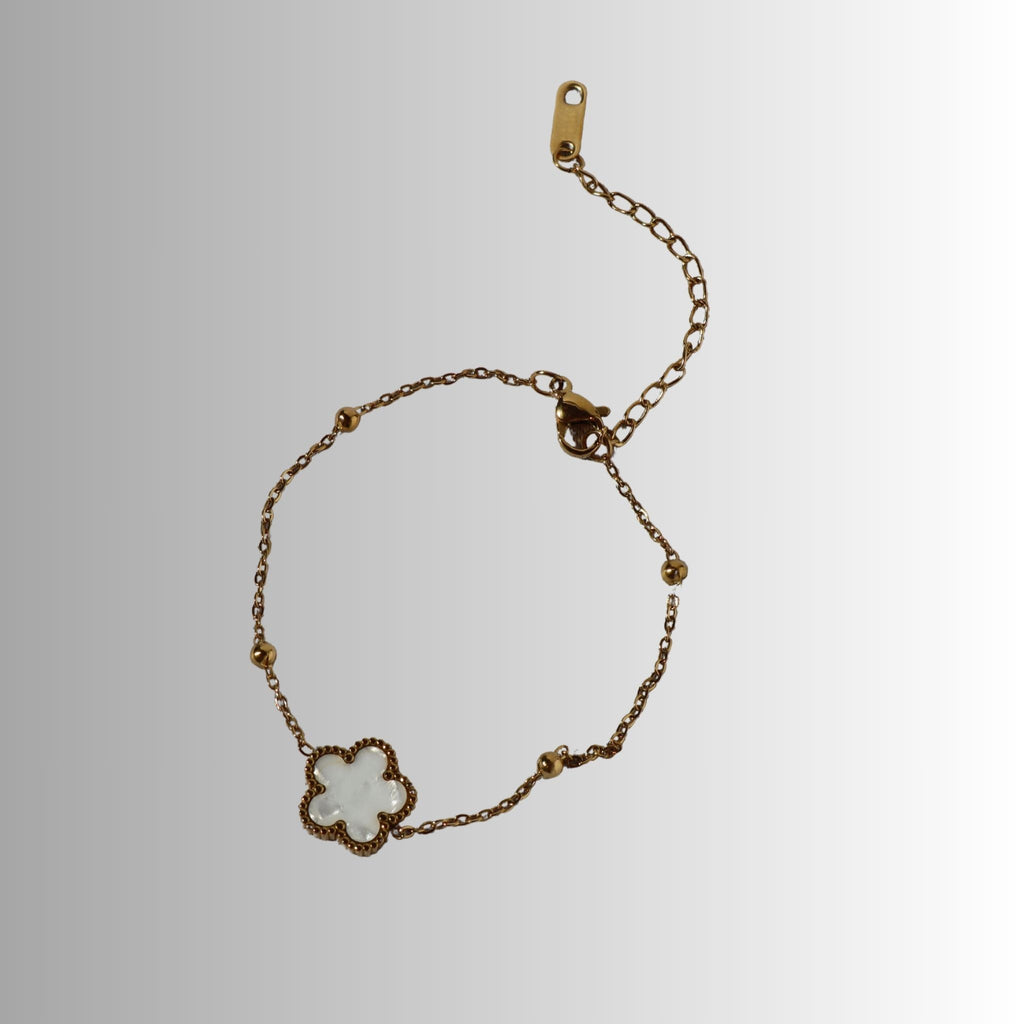 Pearl Blossom Bracelet, 18K Gold Plated Steel (petite fit - runs small) – Waterproof Gold Jewelry – Aella Jewelry Co.