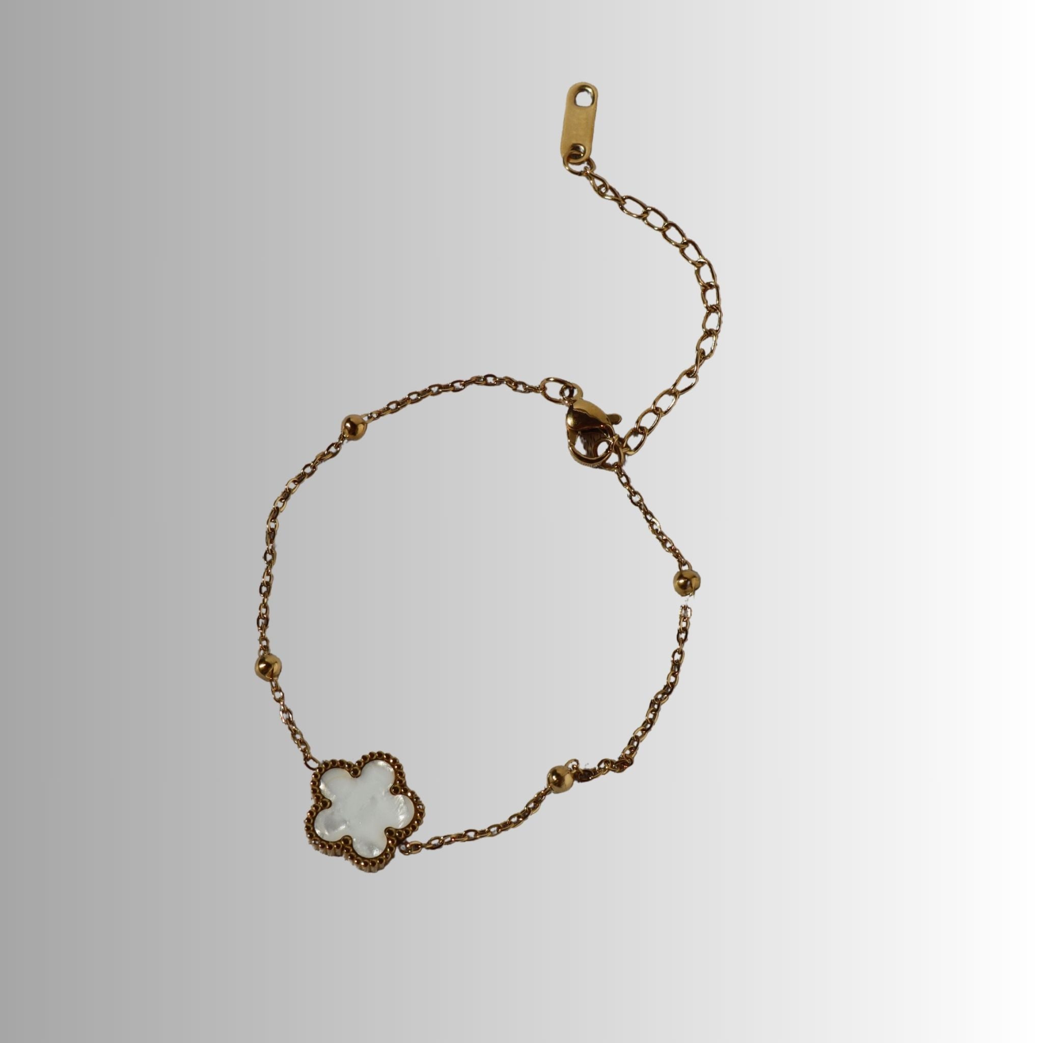 Pearl Blossom Bracelet, 18K Gold Plated Steel (petite fit - runs small) – Waterproof Gold Jewelry – Aella Jewelry Co.