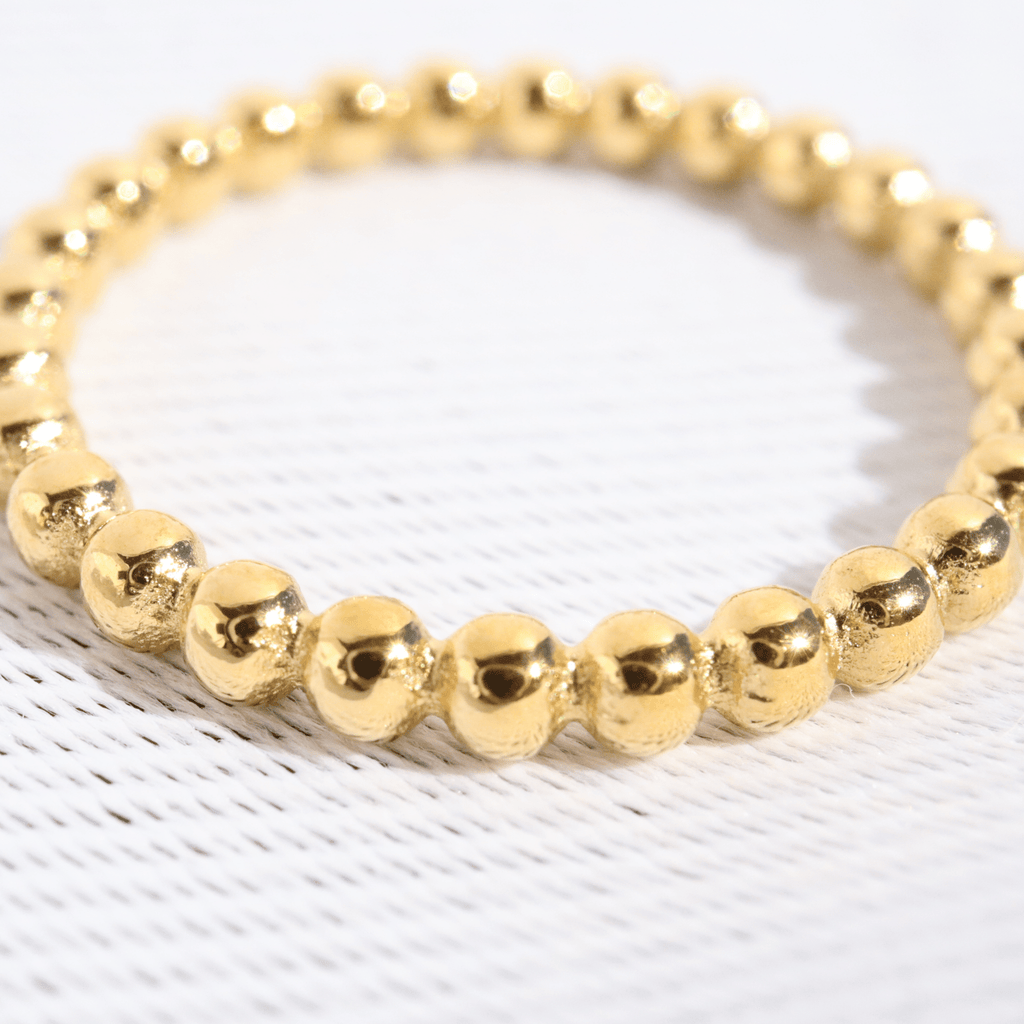 Stackable Studded Ring, 18K Gold Plated Steel – Waterproof Gold Jewelry – Aella Jewelry Co.