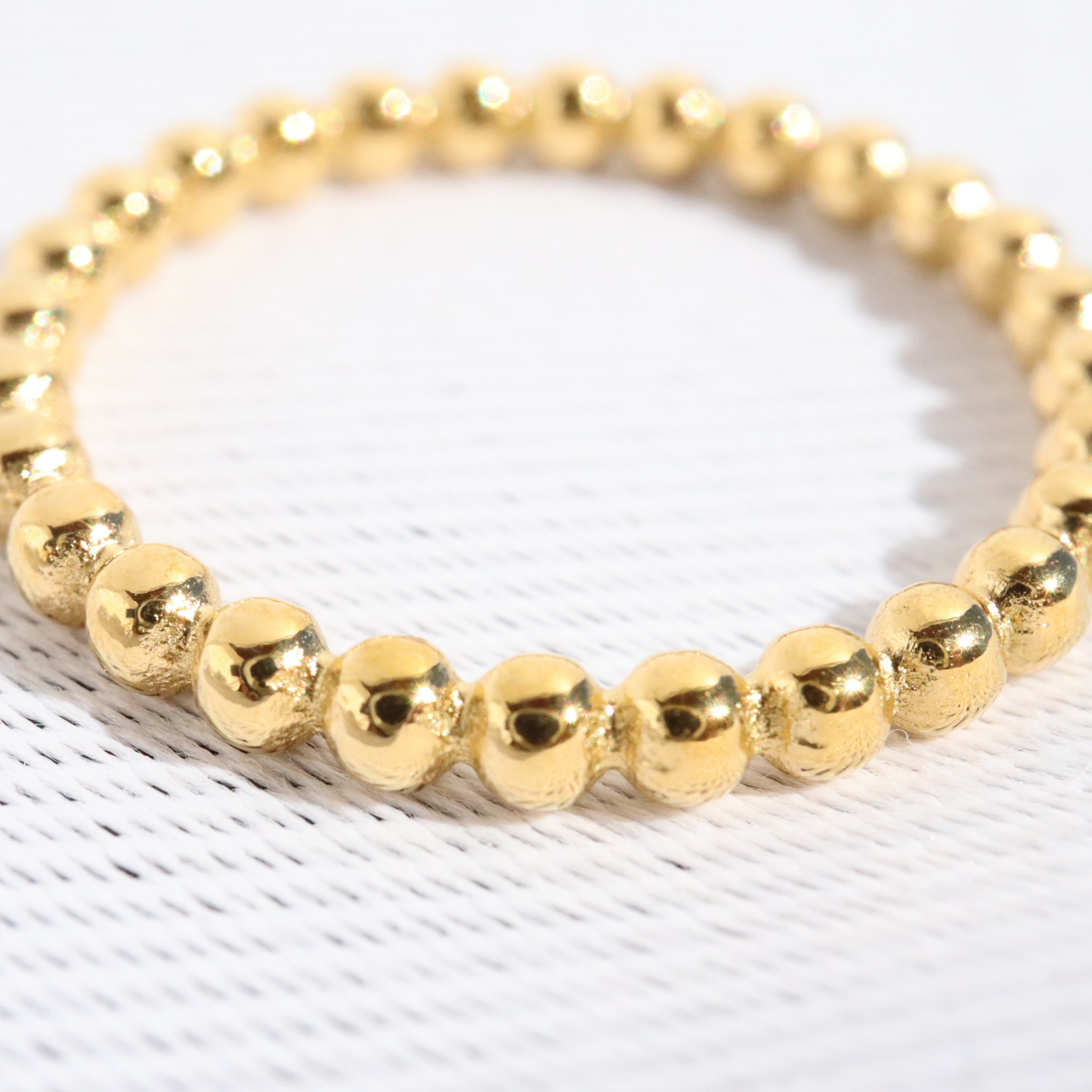 Stackable Studded Ring, 18K Gold Plated Steel