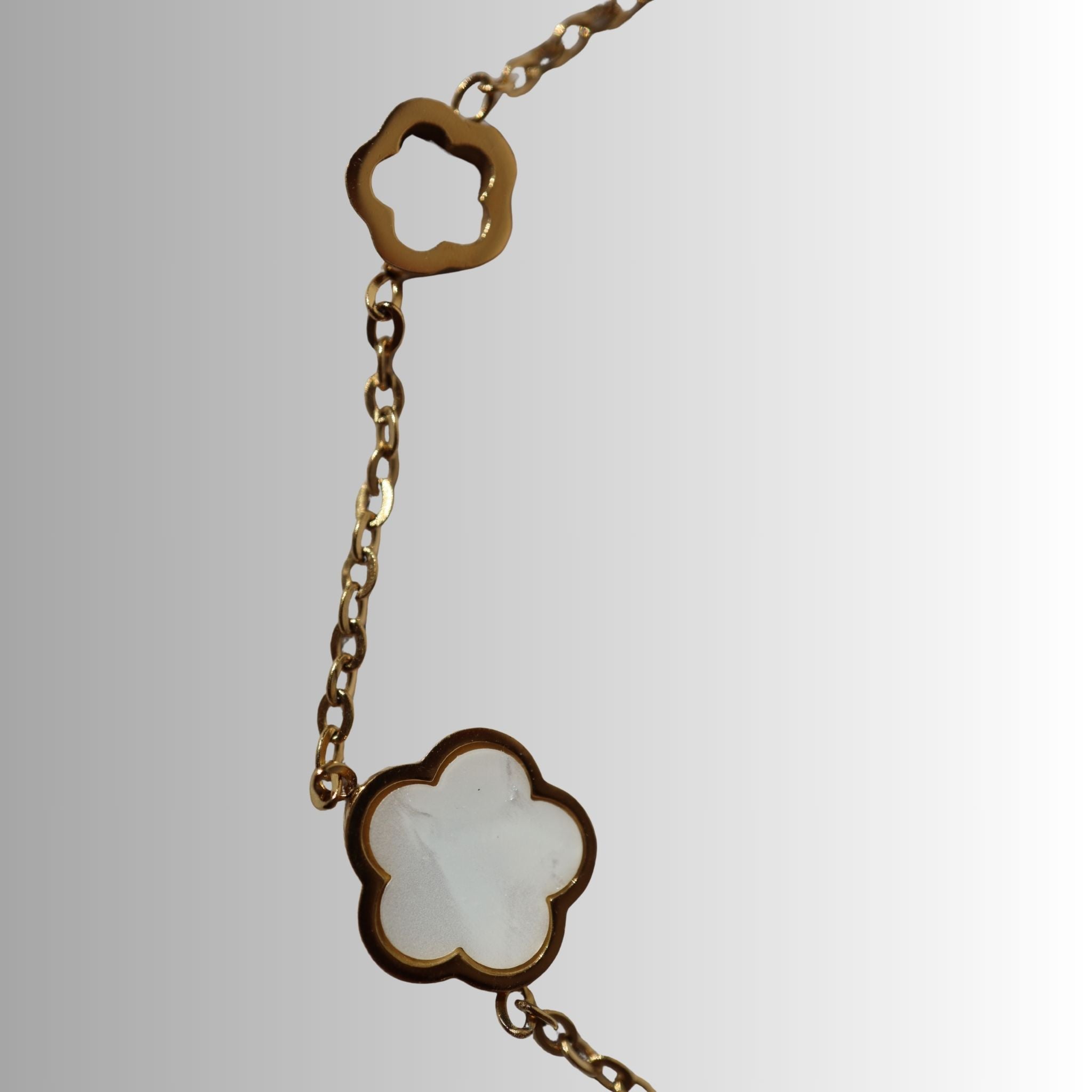 Petal Charm Bracelet, 18K Gold Plated Steel (petite fit - runs small) – Waterproof Gold Jewelry – Aella Jewelry Co.