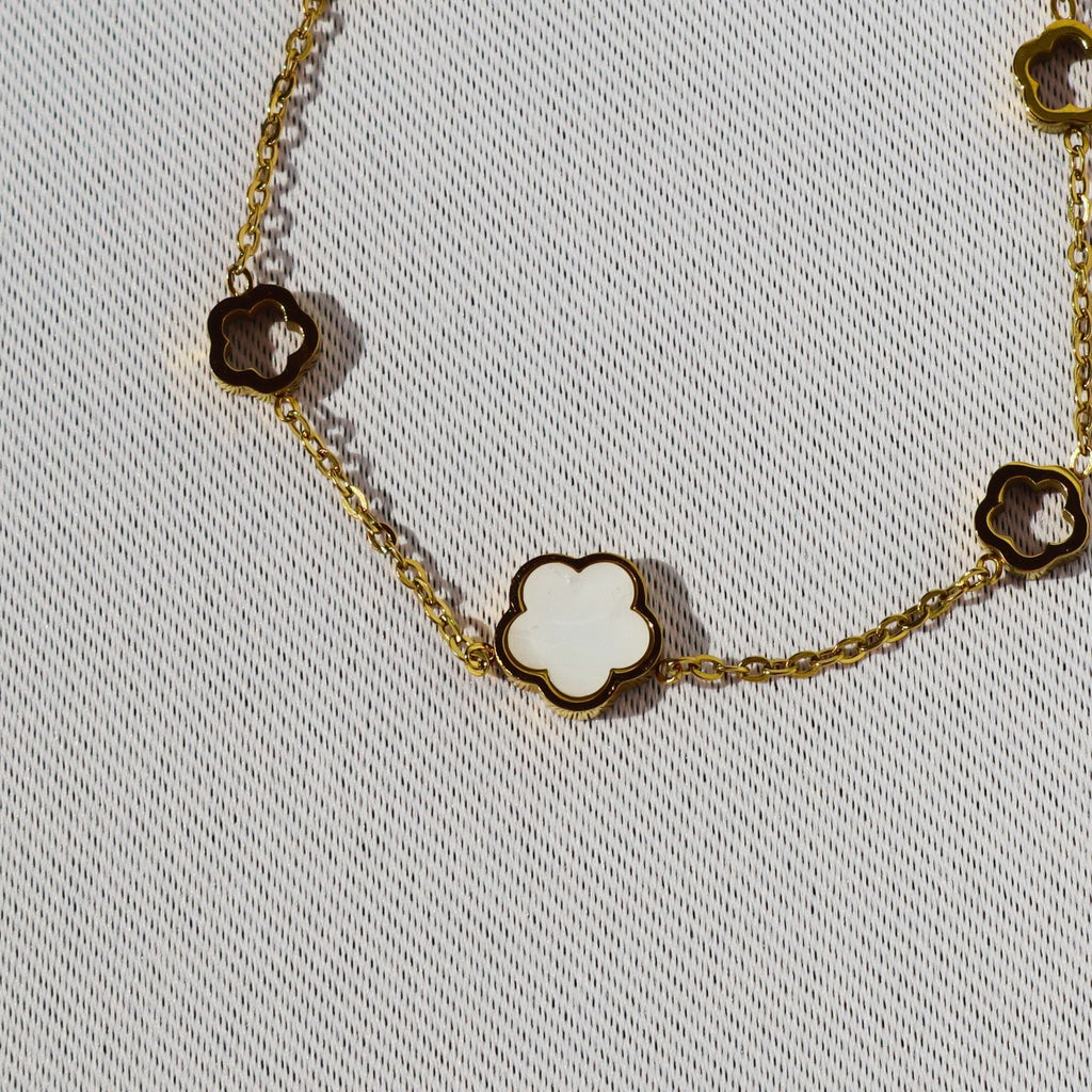 Petal Charm Bracelet, 18K Gold Plated Steel (petite fit - runs small) – Waterproof Gold Jewelry – Aella Jewelry Co.