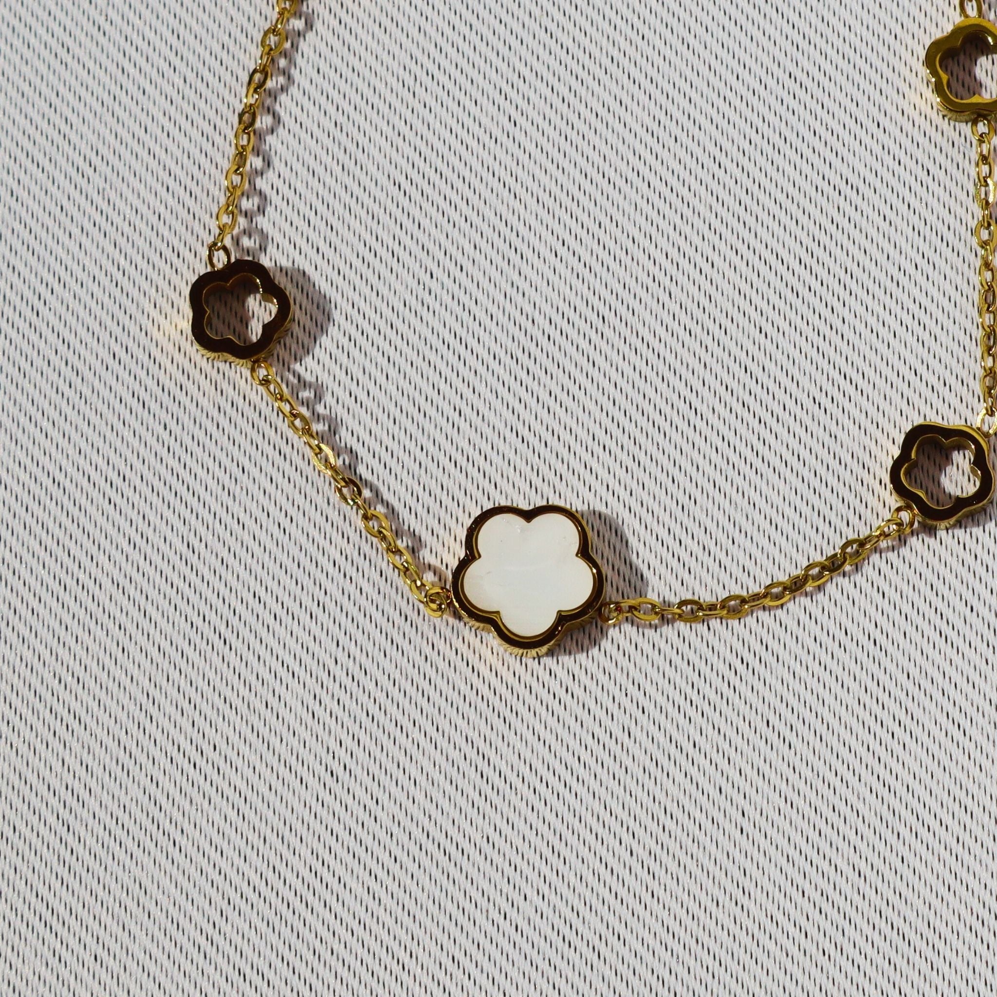 Petal Charm Bracelet, 18K Gold Plated Steel (petite fit - runs small) – Waterproof Gold Jewelry – Aella Jewelry Co.