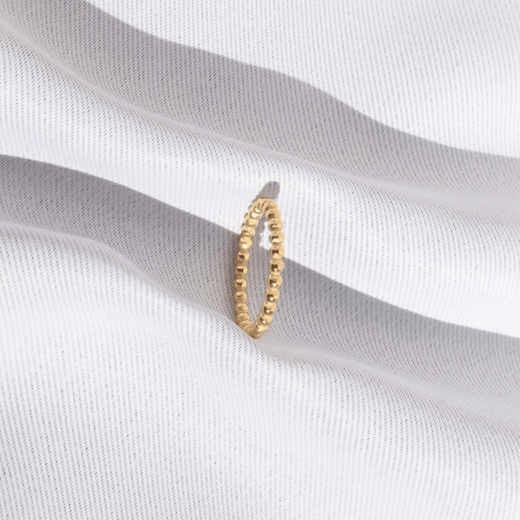 Stackable Studded Ring, 18K Gold Plated Steel – Waterproof Gold Jewelry – Aella Jewelry Co.