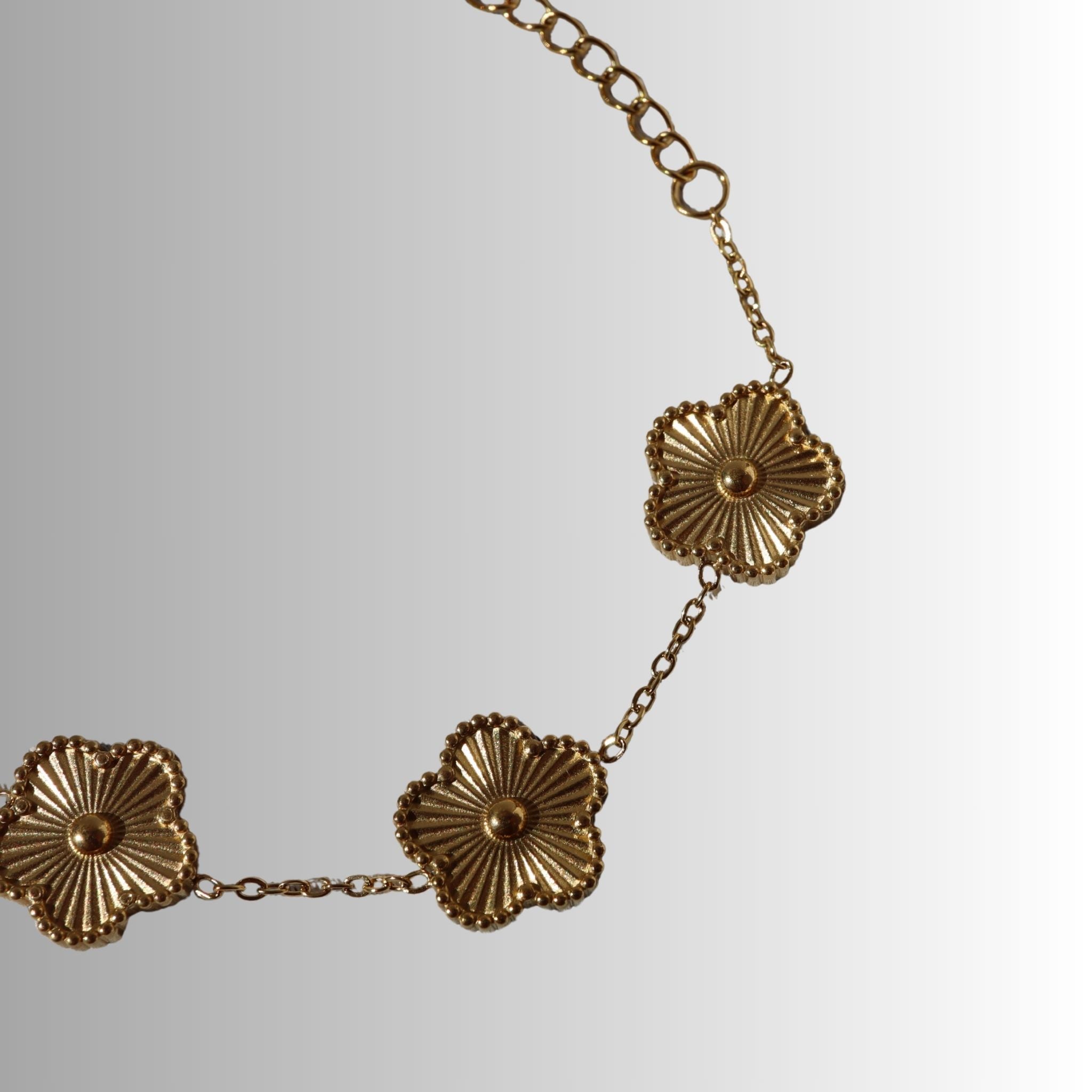 Golden Daisy Bracelet, 18K Gold Plated Steel