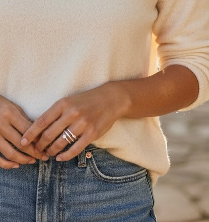 Twisted Gem Ring, Stainless Steel
