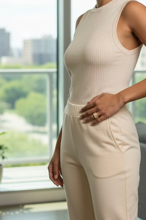 Gems and Gold Stacked Ring, 18K Gold Plated Steel