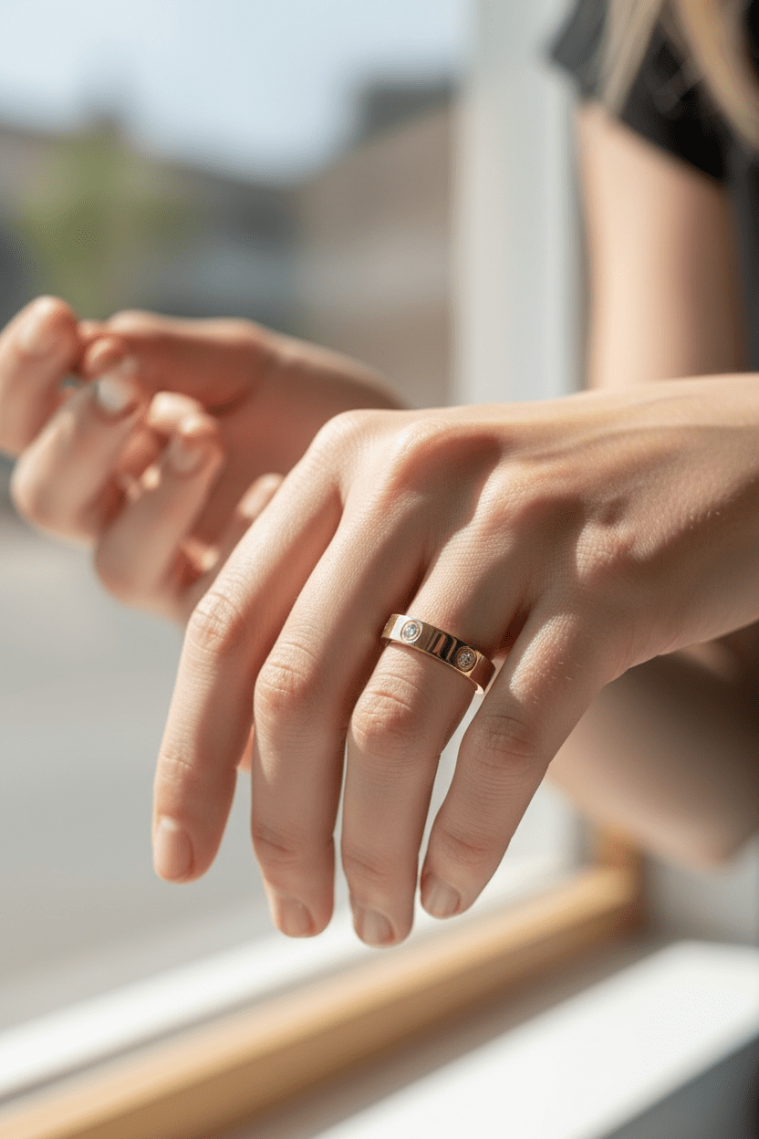 Slim CZ Stone Ring, 18K Gold Plated Steel – Waterproof Gold Jewelry – Aella Jewelry Co.