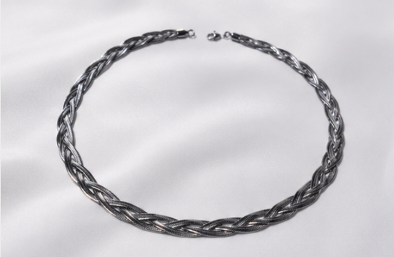 Woven Herringbone Necklace – Waterproof 18K Gold PVD