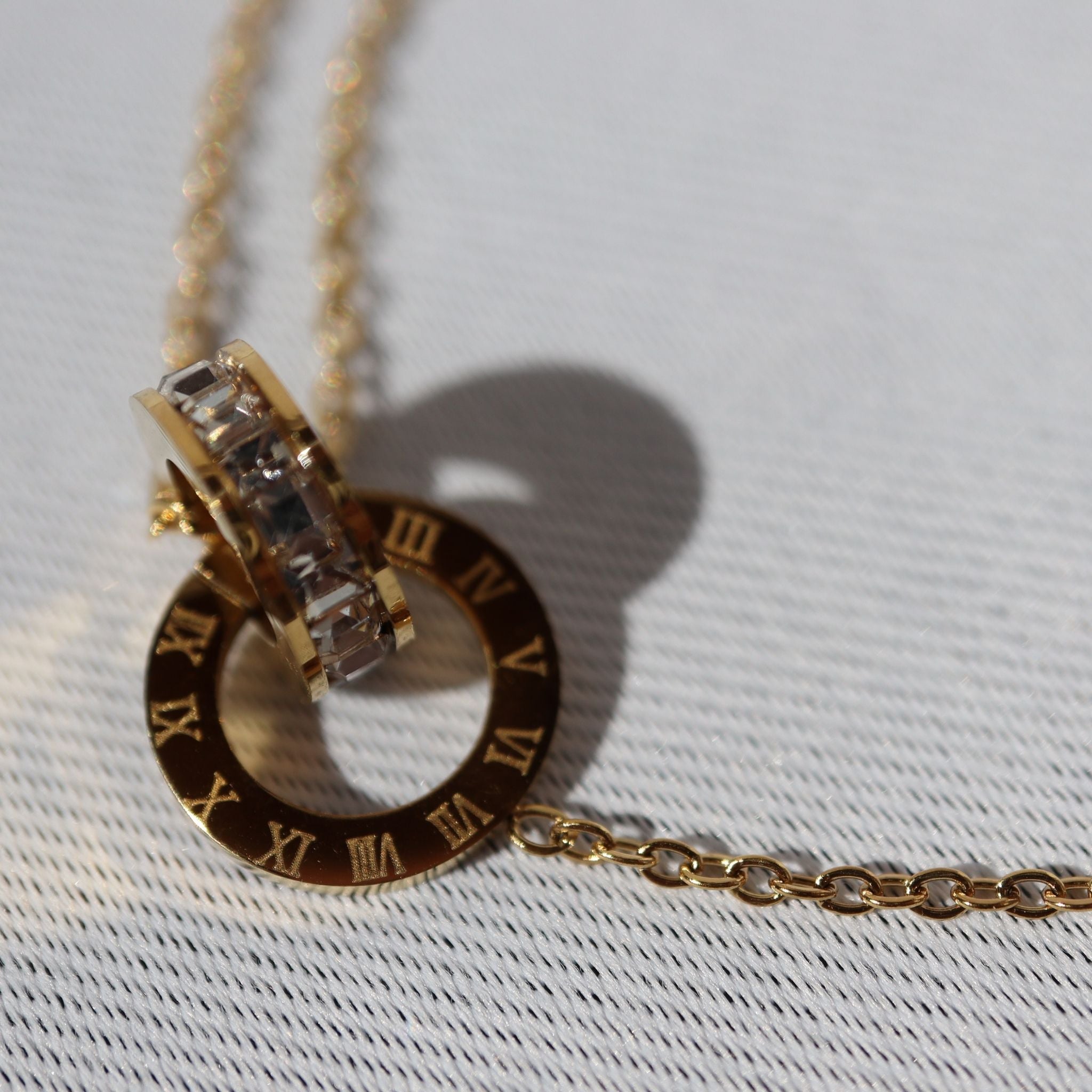 Eternity CZ Double Chain Anklet – 18K Gold Plated Stainless Steel