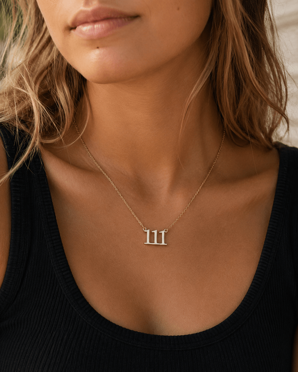 111 Angel Number Necklace – 18K PVD Gold Waterproof Stainless Steel – Waterproof Gold Jewelry – Aella Jewelry Co.