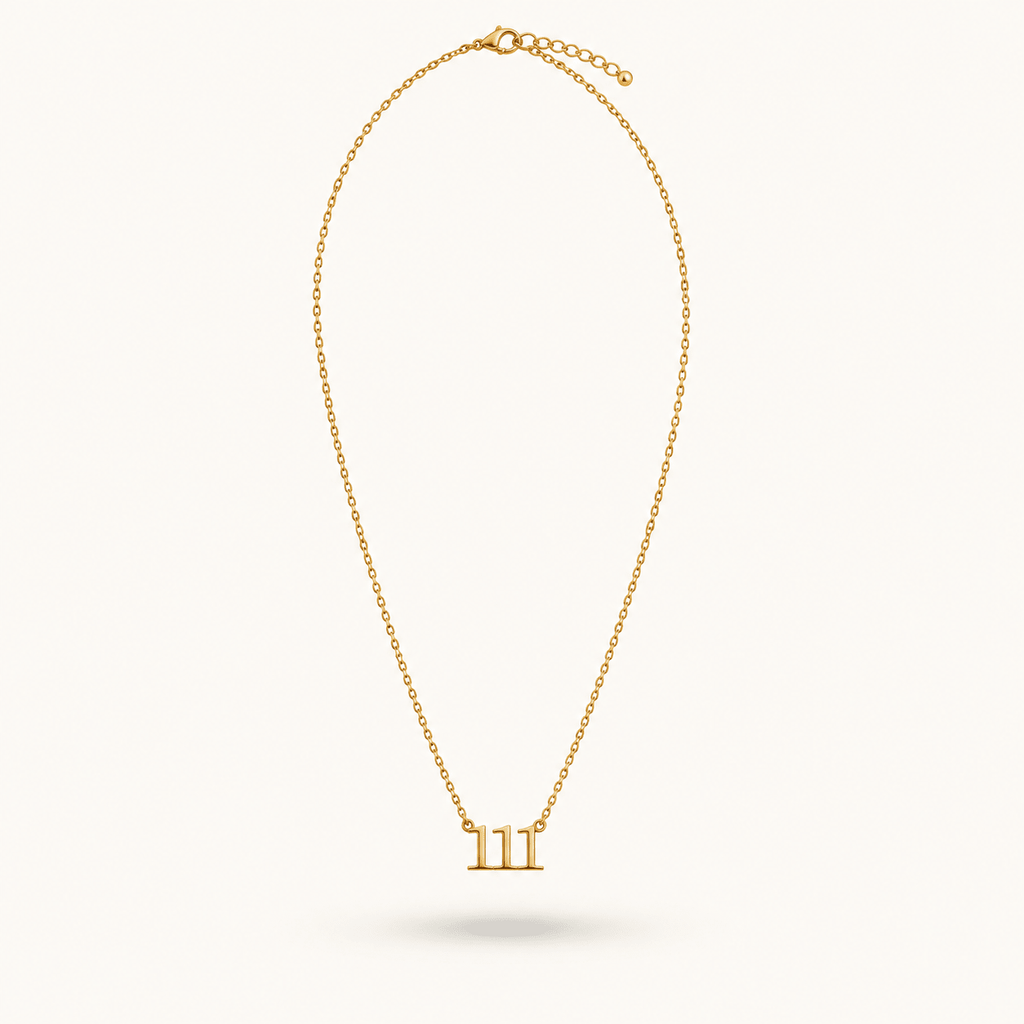 111 Angel Number Necklace – 18K PVD Gold Waterproof Stainless Steel – Waterproof Gold Jewelry – Aella Jewelry Co.