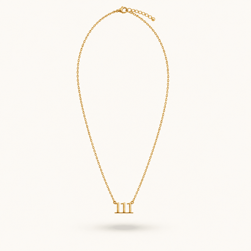 111 Angel Number Necklace – 18K PVD Gold Waterproof Stainless Steel – Waterproof Gold Jewelry – Aella Jewelry Co.