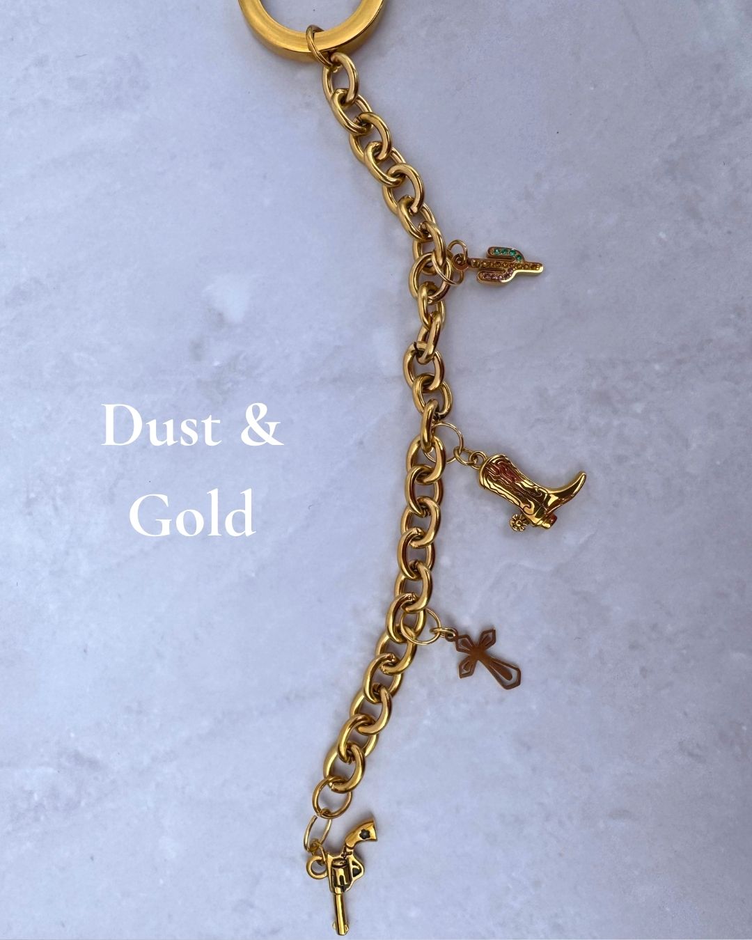 Dust & Gold Purse Charm – Custom Western Bag Charms – Waterproof Gold Jewelry – Aella Jewelry Co.