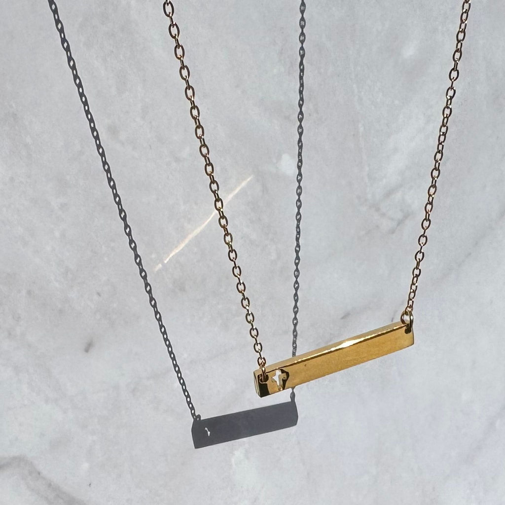 Faith Bar Necklace – Waterproof Cross Cutout Gold Necklace – Waterproof Gold Jewelry – Aella Jewelry Co.