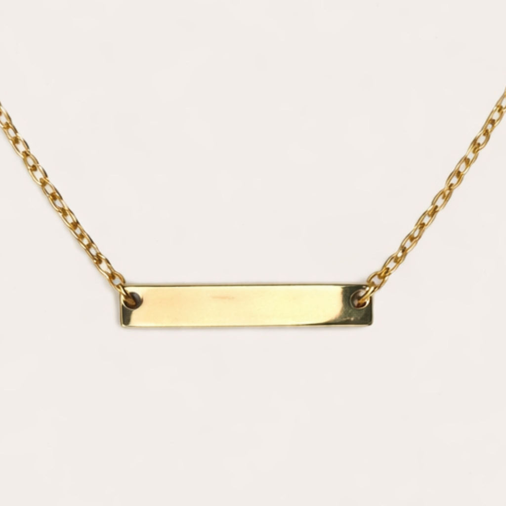 Minimalist Gold Bar Necklace – 18K PVD Stainless Steel, Waterproof, Tarnish-Free Everyday Necklace