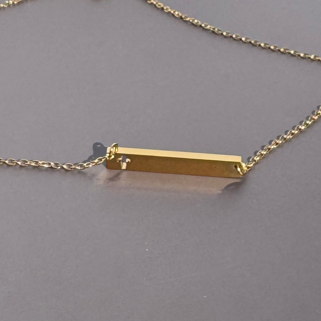 Faith Bar Necklace – Waterproof Cross Cutout Gold Necklace – Waterproof Gold Jewelry – Aella Jewelry Co.