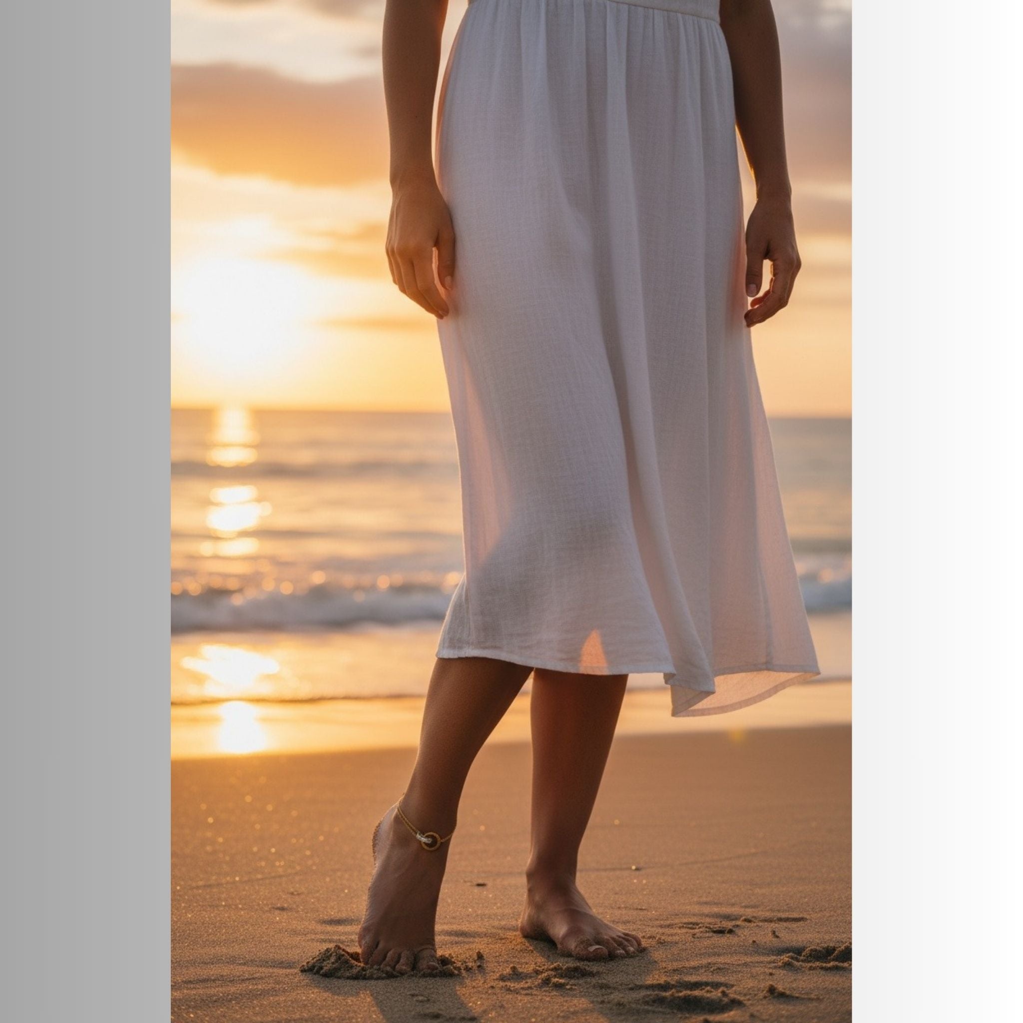 Eternity CZ Double Chain Anklet – 18K Gold Plated Stainless Steel