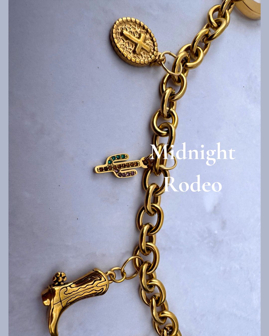 Midnight Rodeo Purse Charm – Custom Western Bag Charms 18K Gold – Waterproof Gold Jewelry – Aella Jewelry Co.