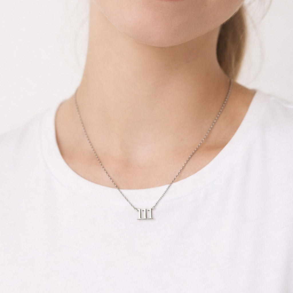111 Angel Number Necklace – 18K PVD Gold Waterproof Stainless Steel – Waterproof Gold Jewelry – Aella Jewelry Co.