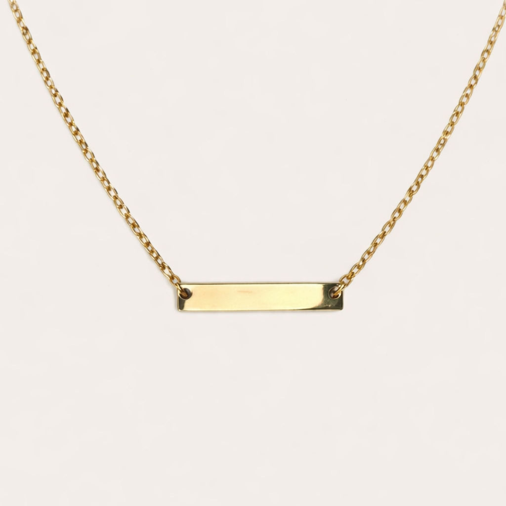 Minimalist Gold Bar Necklace – 18K PVD Stainless Steel, Waterproof, Tarnish-Free Everyday Necklace
