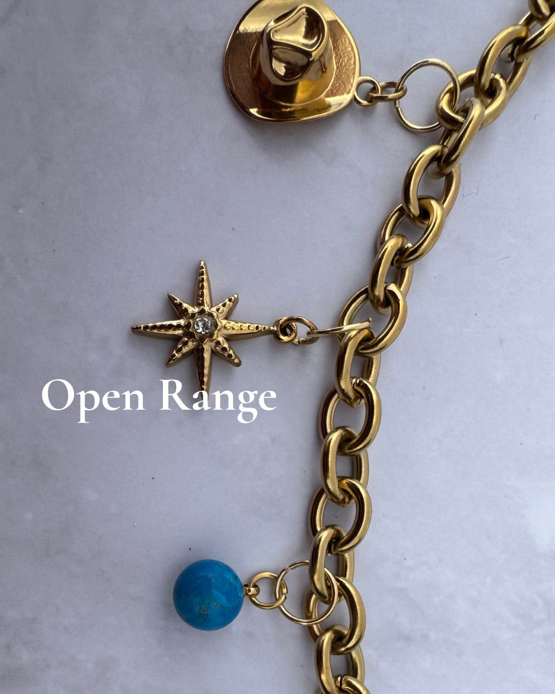 Open Range Purse Charm – Custom Western Bag Charms 18K Gold – Waterproof Gold Jewelry – Aella Jewelry Co.