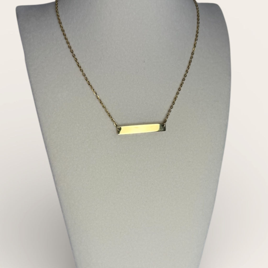 Minimalist Gold Bar Necklace – 18K PVD Stainless Steel, Waterproof, Tarnish-Free Everyday Necklace