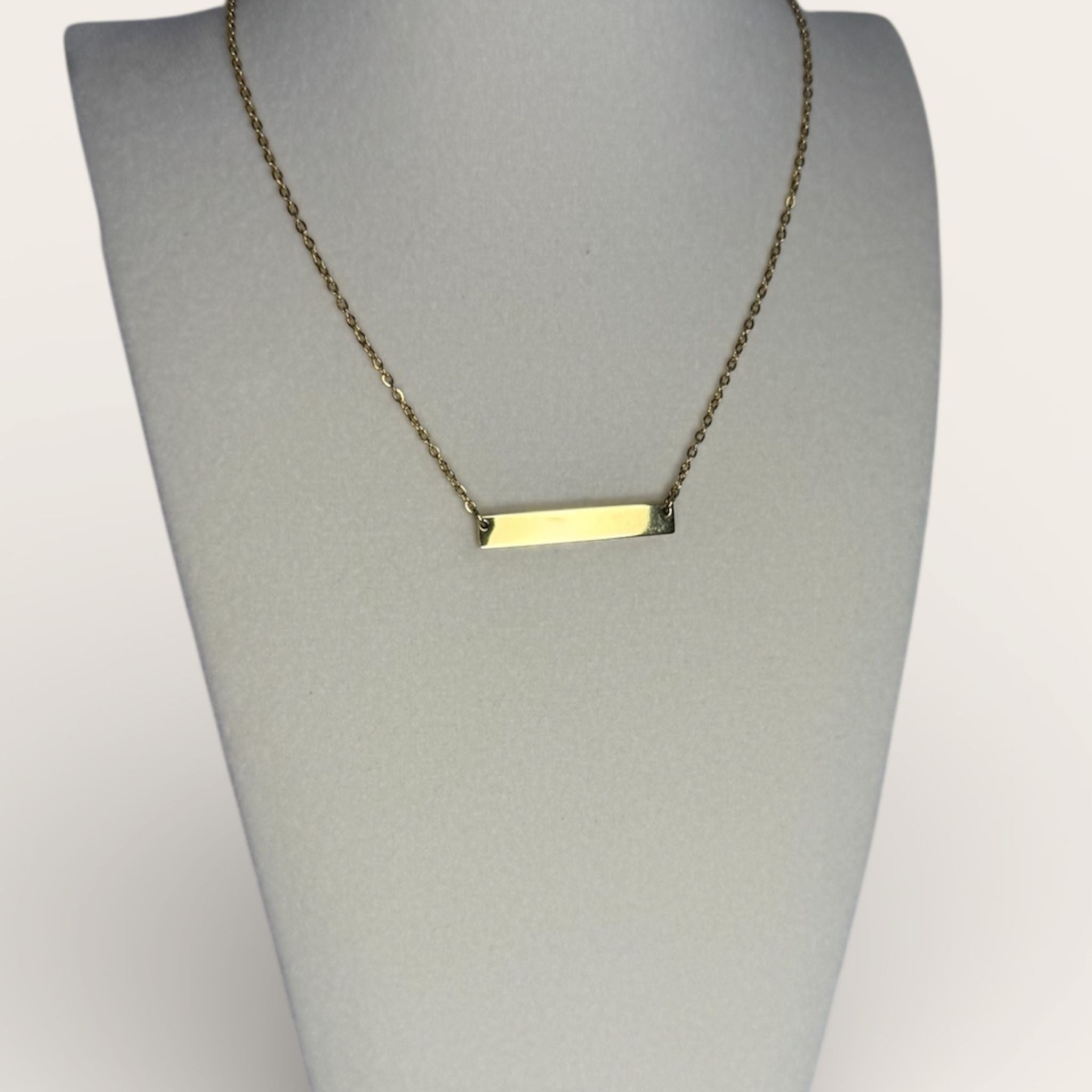 Minimalist Gold Bar Necklace – 18K PVD Stainless Steel, Waterproof, Tarnish-Free Everyday Necklace