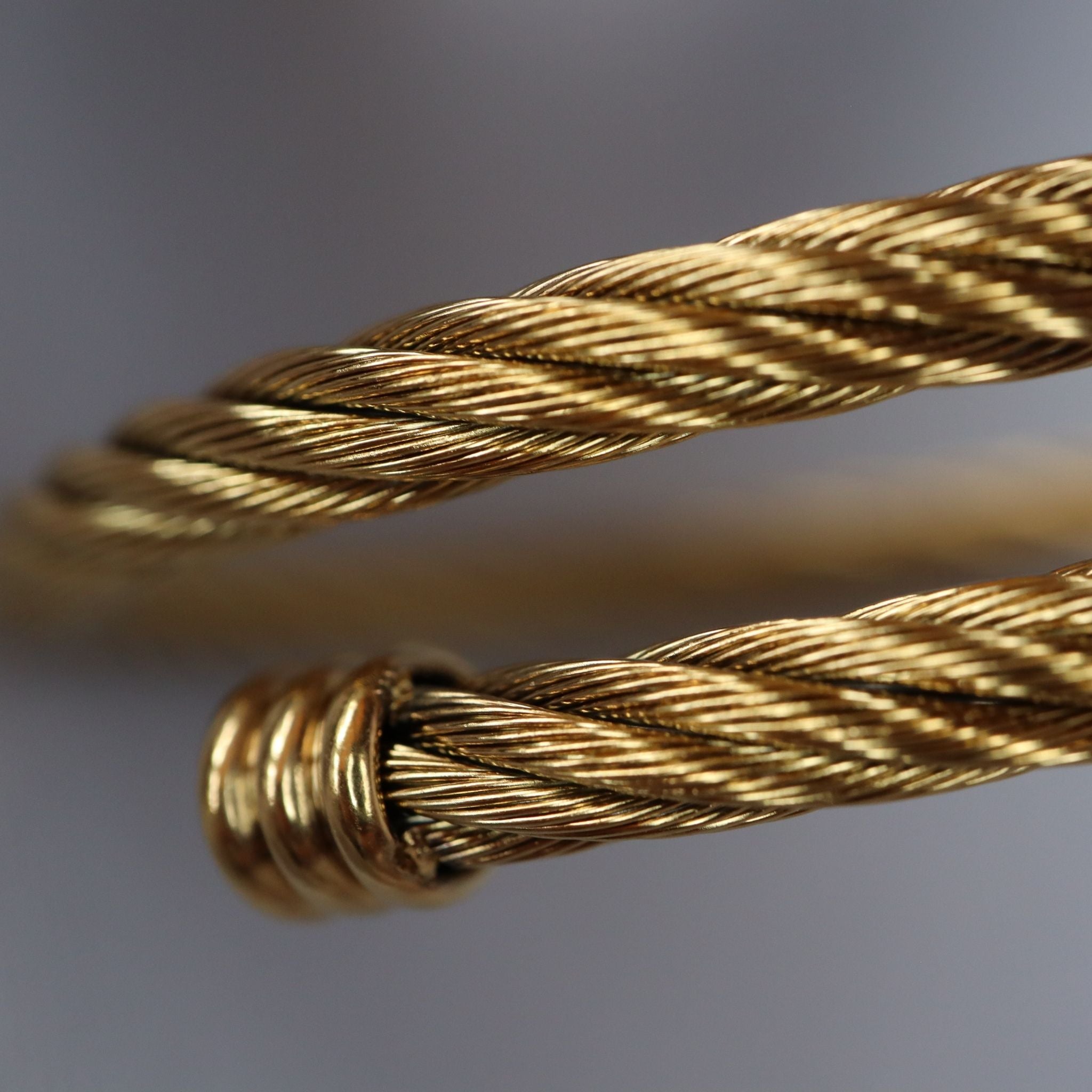 Twisted Cable Cuff Bracelet – 18K Gold Plated Stainless Steel