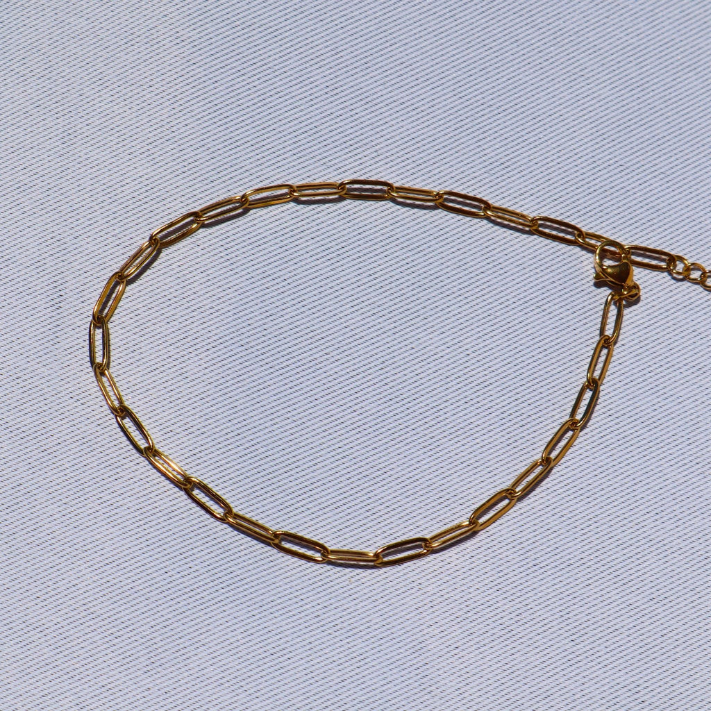 Paperclip Anklet – Waterproof 18K PVD Gold or Stainless Steel Chain Anklet