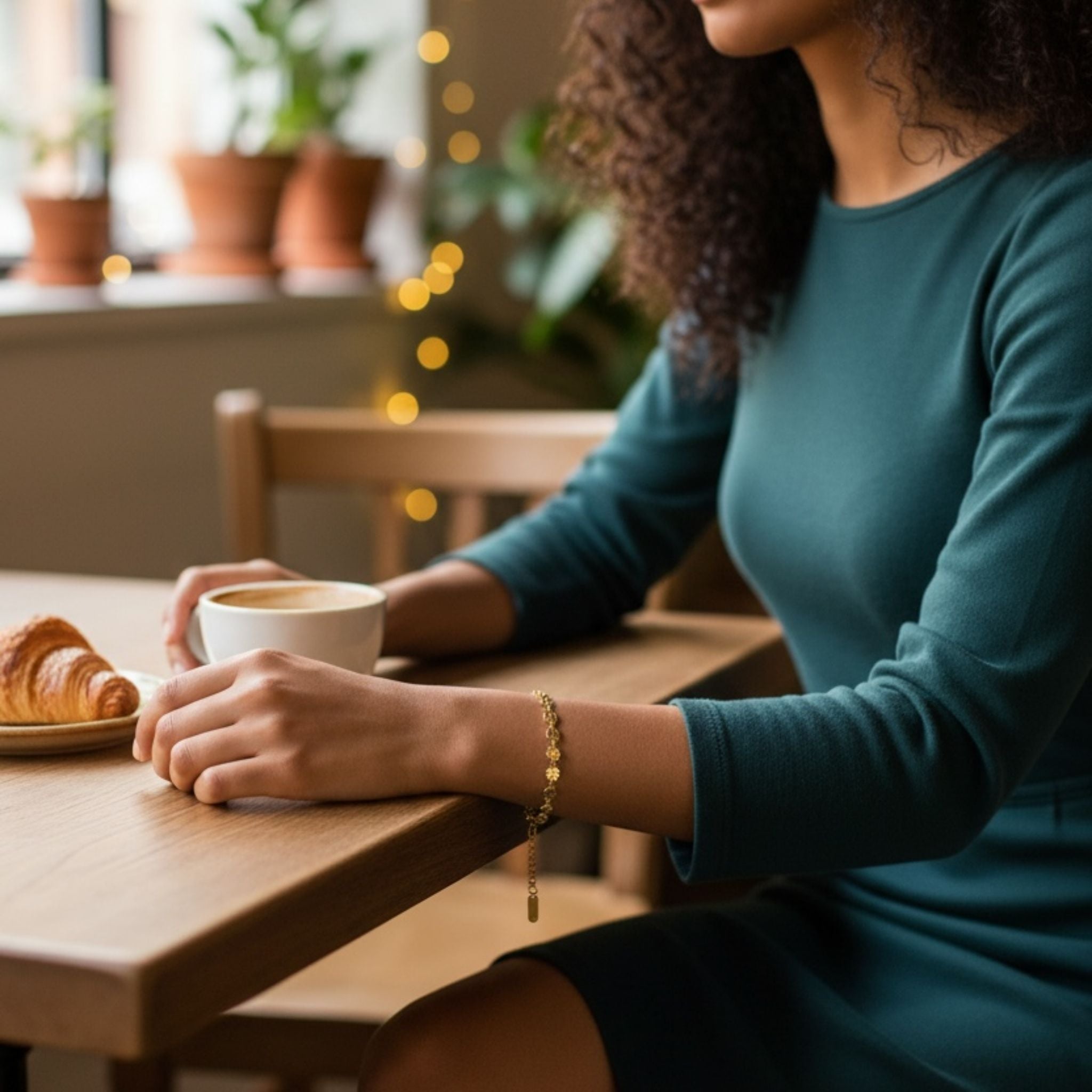 Sunburst Disc Link Bracelet – 18K Gold Plated Stainless Steel