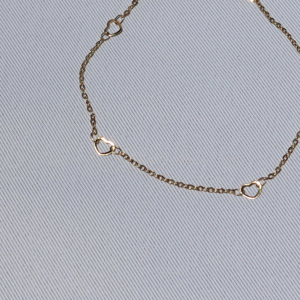Dainty Heart Anklet – Waterproof 18K Gold PVD Stainless Steel Anklet
