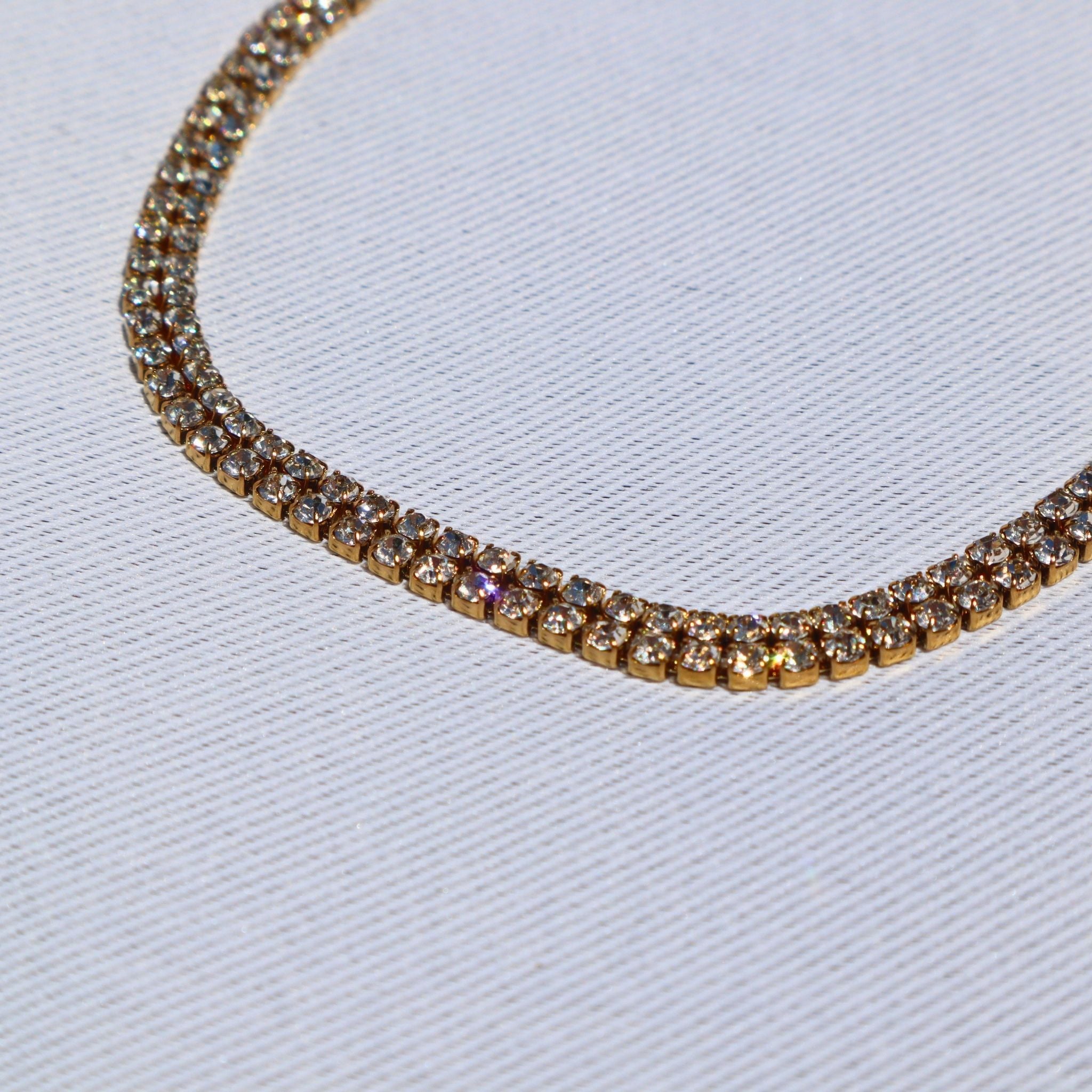 Rhinestone Tennis Anklet – 18K PVD Gold Stainless Steel Waterproof